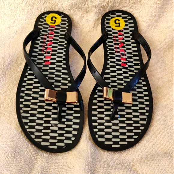 coach landon jelly flip flops